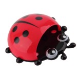 Toothbrush and toothpaste holder, ladybug, red color